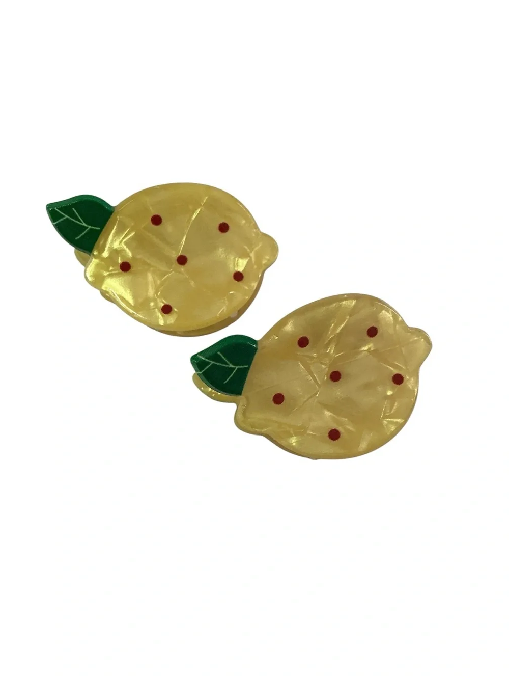 Lemon Acrylic Hair Claws Set of 2 - Yellow 1 1/4”